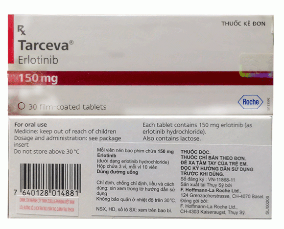 Thuốc Tarceva 150mg – Erlotinib chữa ung thư phổi giá bán mua ở đâu