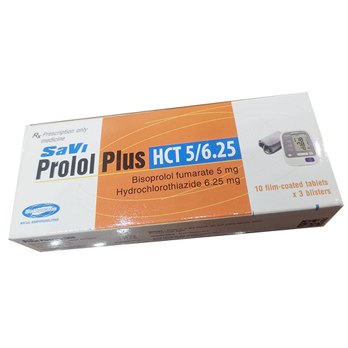 Thuốc SaviProlol Plus HCT 5/6.25 điều trị tăng huyết áp