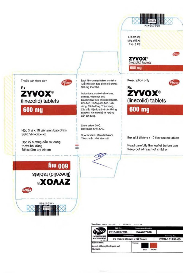 Thuốc Zyvox - Linezolid 600mg giá bao nhiêu?