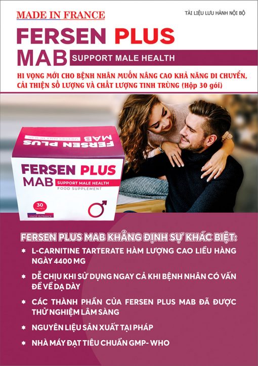 Thuốc Fersen Plus Mab bổ tinh trùng, giải pháp cho nam giới vô sinh, hiếm muộn