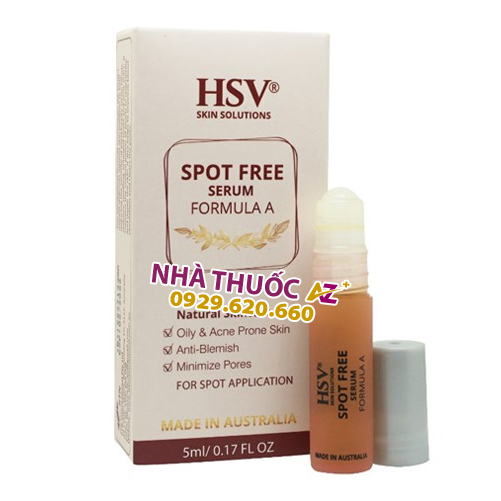 Serum HSV Spot Free Formula A 5ml trị mụn viêm – Cách dùng, Giá bán?