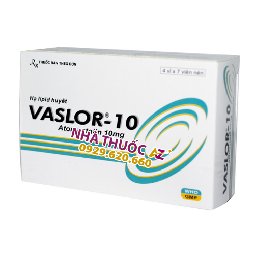 Thuốc Vaslor 10mg – Atorvastatin 10mg - Công dụng, Giá bán, Mua ở đâu