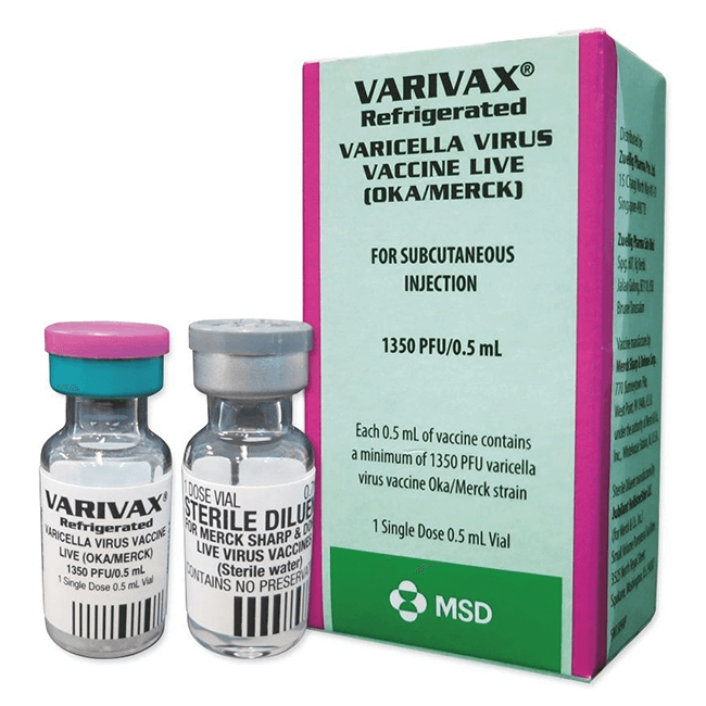 Thuốc Varivax & Diluent Inj 0.5ml 1’s phòng thủy đậu – Giá bao nhiêu?