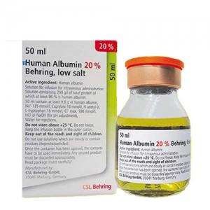 Thuốc Human Albumin 20% Behring, Low Salt 50ml là thuốc gì
