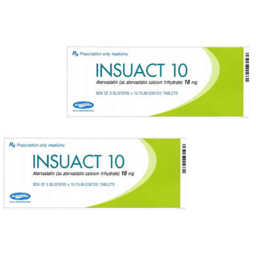 Thuốc Insuact 10 – Atorvastatin – Công dụng, liều dùng, giá bán?