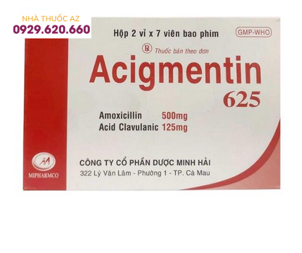 Acigmentin 625 thuốc kháng sinh điều trị viêm hô hấp