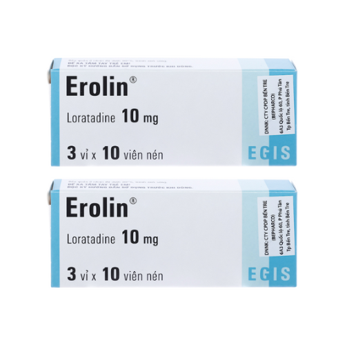 Thuốc Erolin – Loratadine 10 mg – Công dụng, liều dùng, giá bán?