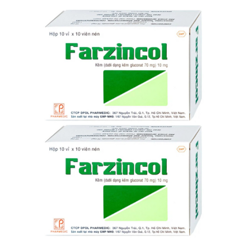 Thuốc Farzincol 10mg – Kẽm gluconat 70mg – Công dụng, giá bán