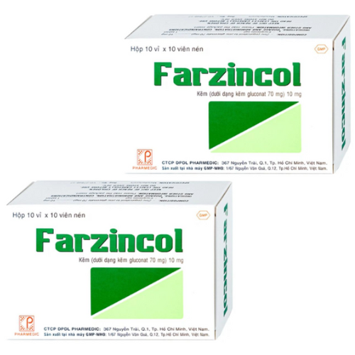 Thuốc Farzincol 10mg – Kẽm gluconat 70mg – Công dụng, giá bán