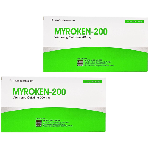 Thuốc Myroken 200 – Cefixime – Công dụng, liều dùng, giá bán?