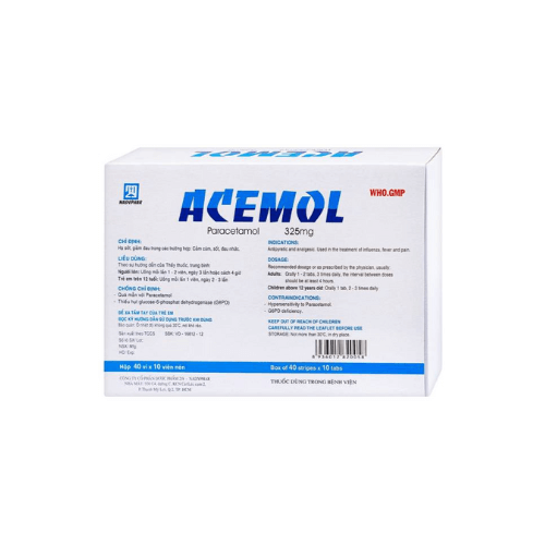 Thuốc Acemol 325mg – Paracetamol – Công dụng, giá bán?