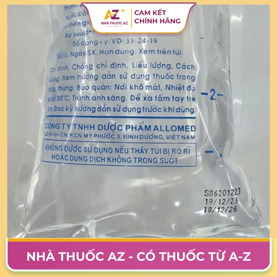 Natri clorid 0.9% Allomed – Cách dùng, liều dùng, giá bán ?