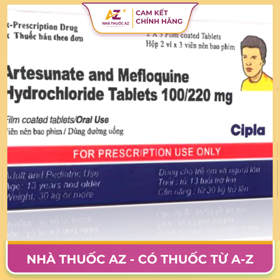 Thuốc  Artesunate and Mefloquine Hydrochloride Tablets 100220 mg là thuốc gì