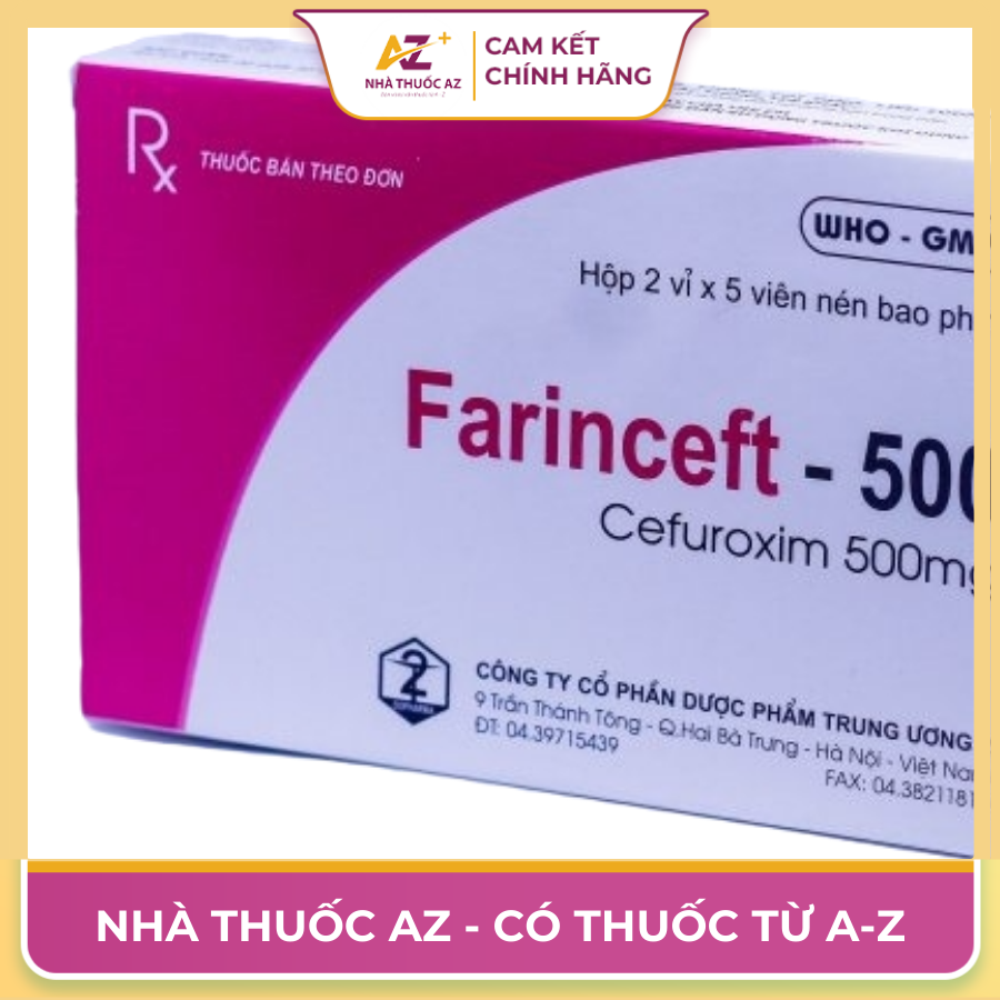 Thuốc Farinceft 500  – Cách dùng, liều dùng, giá bán ?